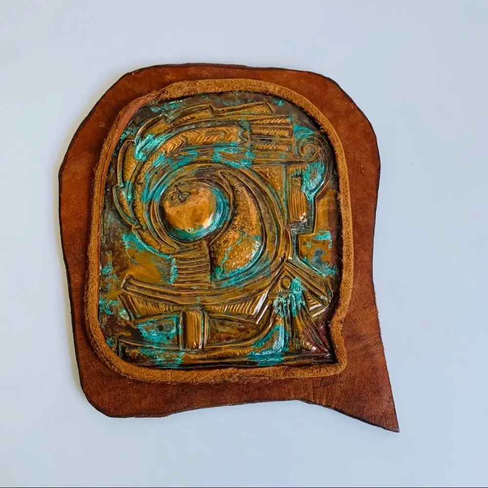 Vintage Embossed Copper Leather Art
